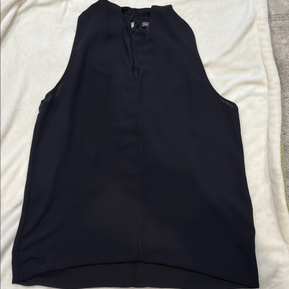 Vince Camuto Chic Black Sleeveless Blouse size Large.